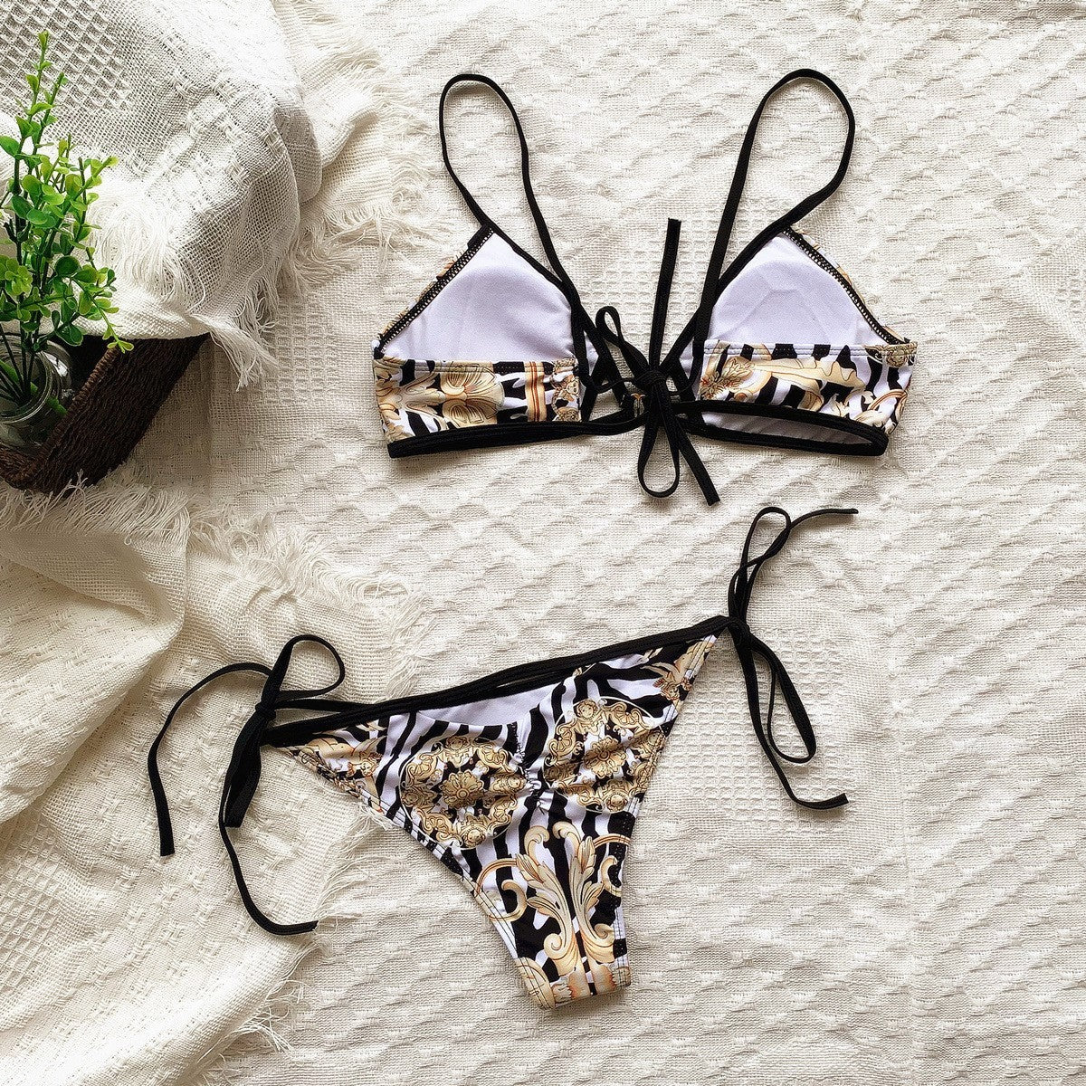 Alvara Printed Strappy Swimsuit