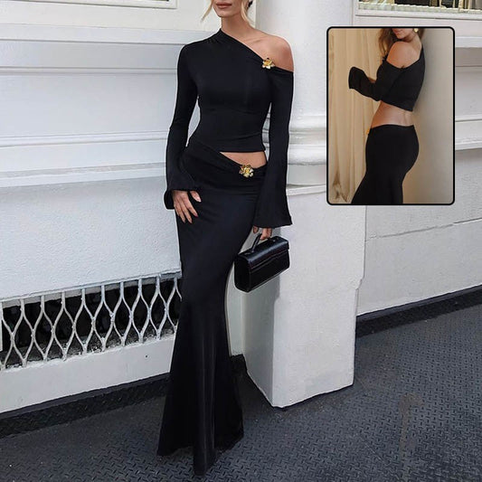 Cyrane Bell Sleeve Skirt Set