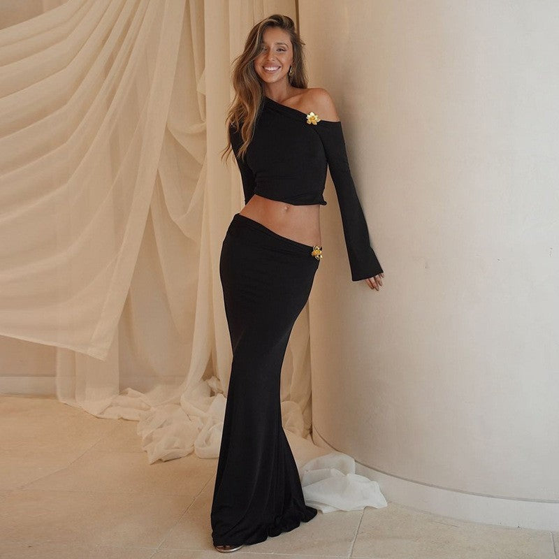 Cyrane Bell Sleeve Skirt Set